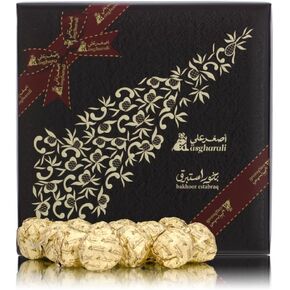 Bakhoor Estabraq - Agarwood Incense بخور العود | Luxury, Beautiful & Lasting Bukhoor Oud Incense | Use on Charcoal or Electric Incense Burner for Aromatic Ambiance | Bukhoor Gift Box 220g