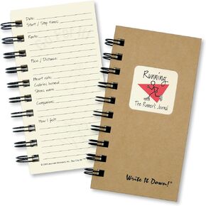 Write it Down series by Journals Unlimited, Guided Journal, Running, The Runner's Journal, Mini-Size 3"x5.5", Kraft Hard Cover, Made in USA