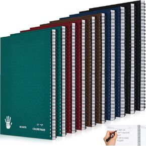 Jutom 10 Pack Jumbo Left Handed Notebooks Wirebound Lefty Spiral Notebooks 11 x 9 Inch 80 Sheets College Ruled Paper Colorful Notebooks Left Handed Journal for Easier Use School Gifts Supplies