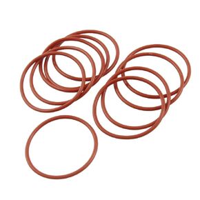 uxcell Silicone O-Ring, 38mm OD, 34mm ID, 2mm Width, VMQ Seal Rings Gasket, Red, Pack of 10