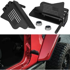 Foot Pegs For Jeep Wrangler JK JL Gladiator JT 2007-2024 Door Hinge Rest Pedal US Flag Bolt On Installation Exterior Door (2pcs)