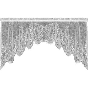 Heritage Lace Floret 68-Inch Wide by 32-Inch Drop Swag Pair, Ecru