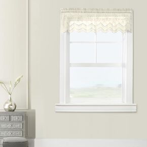 Loft Living Melody Jacquard Lace Window Curtain Swag Pair 36" x 32" in White