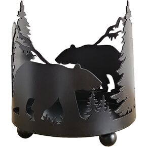 Pillar Moose Candle Holders, Sika Deer Candlestick Holder, Vintage Animal Silhouette Candles Tray, Safari Tea Light Candle Stand for Restaurant, Forest Theme Decor, Black Candle Holder, Deer Theme