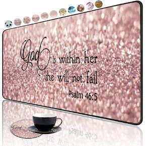 Extended Mouse Pad Large Gaming Mouse Pad Computer Keyboard Mouse Mat Non-Slip Rubber Base for Game Players, Office, Study + Cup Coaster,Animal Deer