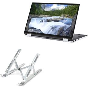 BoxWave Stand and Mount Compatible with Dell Latitude 7400 2-in-1 - Compact QuickSwitch Laptop Stand, Portable, Multi Angle Viewing Stand - Metallic Silver