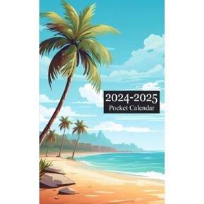 pocket calendar 2024-2025 for purse: 2 Year Small Size - Tropical Island Design Volume 1