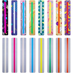 16 Piece Guided Reading Highlight Strips, Colored Overlays Bookmarks Help with Dyslexia, Reading Trackers Ruler, ADHD Tools for Reading, Teens Adults, Student Teacher Supply (Colorful)