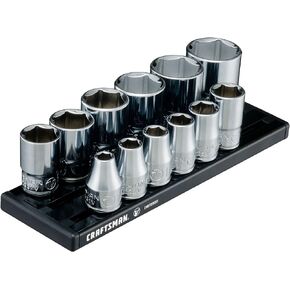 CRAFTSMAN V-SERIES Socket Set, Deep SAE, 3/8 Inch Drive, 12 Piece (CMMT17360V)