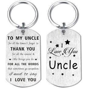 to My Uncle Fathers Day Keychain, Uncle I Love You Gifts, Meaningful Birthday Keychain from Niece, Cool Uncle Present