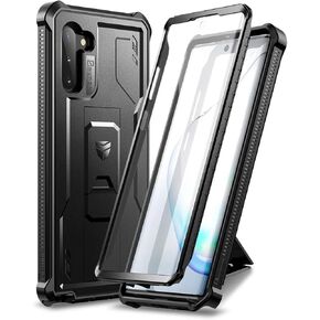 Dexnor for Samsung Galaxy Note 10 Case, [Built in Screen Protector and Kickstand] Heavy Military Grade Protection Shockproof Protective Cover for Samsung Galaxy Note 10,Black