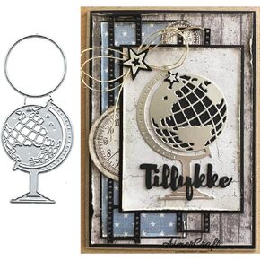 Globe Geography Metal Die Cuts,Globe Geography World Star Letter Cutting Dies Cut Stencils DIY Scrapbooking Decorative Embossing Paper Scrapbooking Card Making