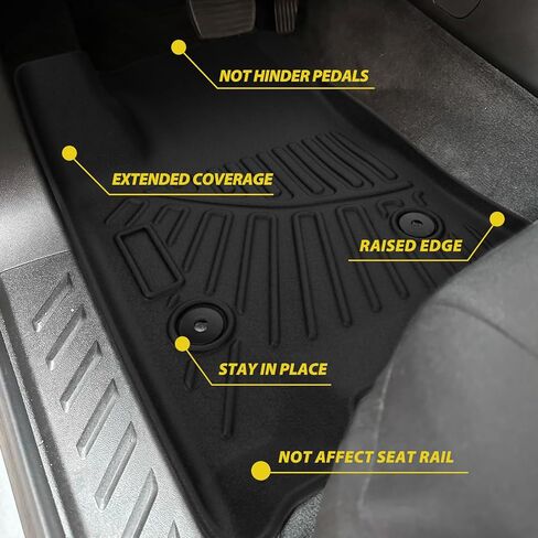 سجادات أرضية تناسب Chevy Colorado/GMC Canyon 2023 2024، بطانات أرضية لجميع الأحوال الجوية 2 سجادات أرضية متوافقة مع ملحقات Chevy Colorado/GMC Canyon 2023 2024 in Kuwait