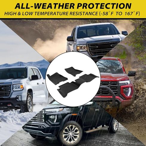 سجادات أرضية تناسب Chevy Colorado/GMC Canyon 2023 2024، بطانات أرضية لجميع الأحوال الجوية 2 سجادات أرضية متوافقة مع ملحقات Chevy Colorado/GMC Canyon 2023 2024 in Kuwait