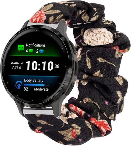 Compatible with Garmin Venu 3S Band, Lamshaw 18mm Quick Release Fabric Elastic Scrunchie Elastic Women Cute Replacement Straps Compatible for Garmin Venu 3S 41mm / Venu 2S / Forerunner 265S / Forerunner 255S / 255S Music / Rey / Vivomove 3S / Captain Marv in Saudi Arabia