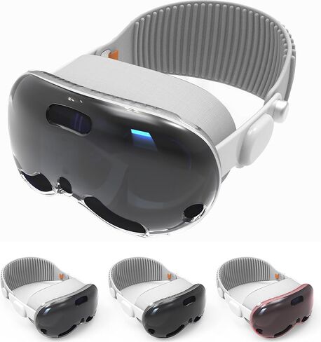 غطاء حماية مطور متوافق مع نظارات Apple Vision Pro VR، حافظة حماية شاملة من مادة TPU HD، غطاء متين رفيع للغاية لواقي شاشة Apple Vision Pro (شفاف) in Saudi Arabia