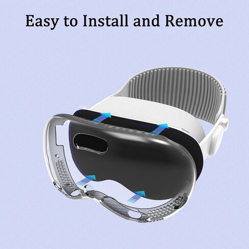 غطاء حماية مطور متوافق مع نظارات Apple Vision Pro VR، حافظة حماية شاملة من مادة TPU HD، غطاء متين رفيع للغاية لواقي شاشة Apple Vision Pro (شفاف) in Saudi Arabia