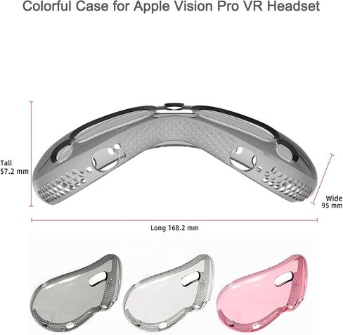 غطاء حماية مطور متوافق مع نظارات Apple Vision Pro VR، حافظة حماية شاملة من مادة TPU HD، غطاء متين رفيع للغاية لواقي شاشة Apple Vision Pro (شفاف) in Saudi Arabia