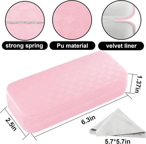 Hard Shell Eyeglass Case, Glass Case With Cleaning bag Cloth, Large Portable Sunglasses Case for men women in Saudi Arabia