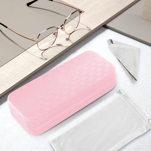 Hard Shell Eyeglass Case, Glass Case With Cleaning bag Cloth, Large Portable Sunglasses Case for men women in Saudi Arabia