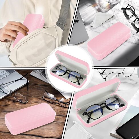 Hard Shell Eyeglass Case, Glass Case With Cleaning bag Cloth, Large Portable Sunglasses Case for men women in Saudi Arabia