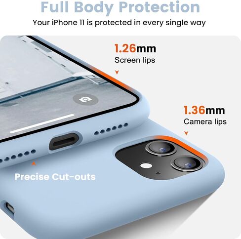 iPhone 11 Case, Silicone Full Body Protection Shockproof iPhone 11 Phone Case with Ultra Slim Soft Anti-Scratch Microfiber Lining, 6.1 inch, Black in Kuwait