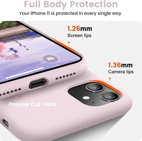 iPhone 11 Case, Silicone Full Body Protection Shockproof iPhone 11 Phone Case with Ultra Slim Soft Anti-Scratch Microfiber Lining, 6.1 inch, Black in Kuwait