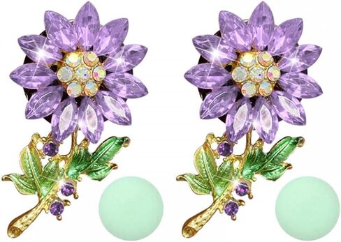 2PCS Car Air Vent Clips, Crystal Flower Air Freshener Clips Aromatherapy Charming Flower Car Decorations for Car in Saudi Arabia