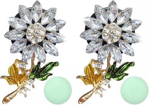 2PCS Car Air Vent Clips, Crystal Flower Air Freshener Clips Aromatherapy Charming Flower Car Decorations for Car in Saudi Arabia