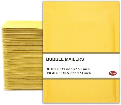 SIPA Kraft Bubble Mailer Self Seal Bubble Shipping Envelopes (6.5"x10.5" /50 Pack) in Saudi Arabia