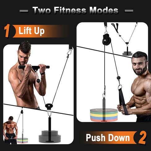 Weight Cable Pulley System Gym Upgraded Fitness LAT and Lift Pulley Attachments Tricep Workout Pulley System with Adjustable Length Cable for Home Gym LAT Pull Down Biceps Curl Tricep Arm Workouts in Saudi Arabia