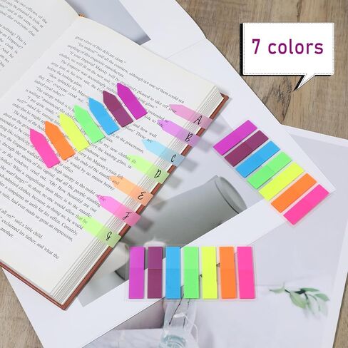 1120pcs Arrow Sticky Note Tabs Index Tabs Page Markers, Transparent Arrow Flags Tabs for Page Marking, Small Sticky Fluorescent Index Tabs Notes Flags Stickers for Notebooks, Fluorescent Color in Saudi Arabia