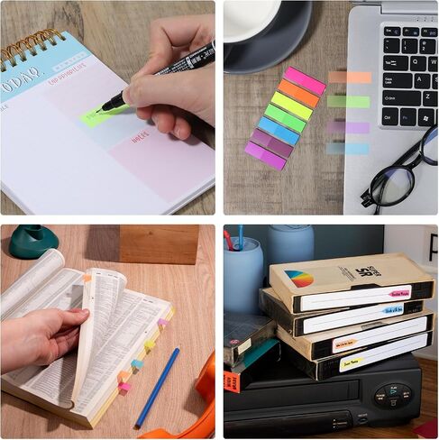 1120pcs Arrow Sticky Note Tabs Index Tabs Page Markers, Transparent Arrow Flags Tabs for Page Marking, Small Sticky Fluorescent Index Tabs Notes Flags Stickers for Notebooks, Fluorescent Color in Saudi Arabia