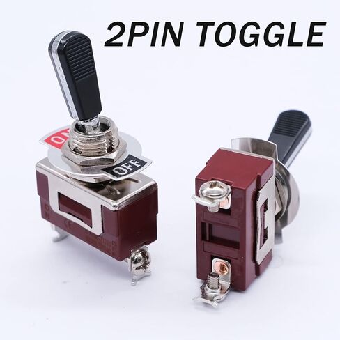 mxuteuk 2pcs DC12V 30A Carling Toggle Switch Rocker SPST ON/Off Switch Heavy Duty 2 Pin 2 Way 2 Position for Auto Car Marine Boat Ten(A)-2210BK-A101 in Saudi Arabia