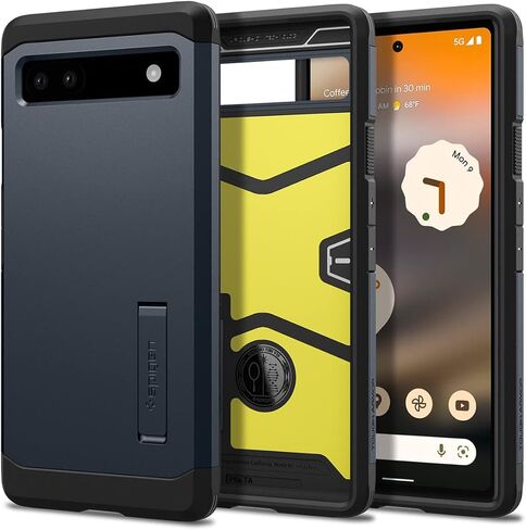 Spigen Tough Armor Case Compatible with Google Pixel 6a - Black in Saudi Arabia