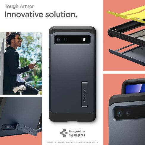 Spigen Tough Armor Case Compatible with Google Pixel 6a - Black in Saudi Arabia