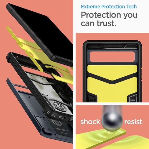 Spigen Tough Armor Case Compatible with Google Pixel 6a - Black in Saudi Arabia