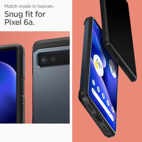 Spigen Tough Armor Case Compatible with Google Pixel 6a - Black in Saudi Arabia