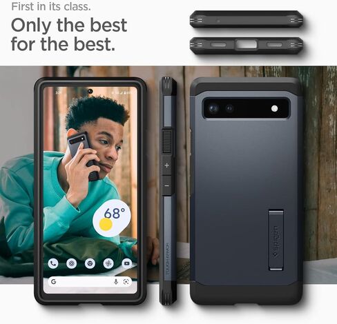 Spigen Tough Armor Case Compatible with Google Pixel 6a - Black in Saudi Arabia