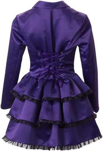 Vintage Gothic Victorian Women's Tuxedo Jacket Steampunk Costume Layered Dress Coat in Saudi Arabia