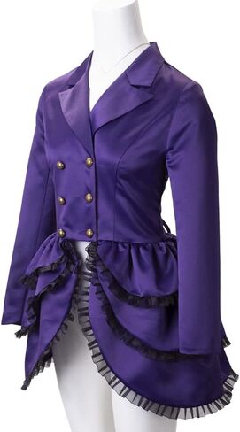 Vintage Gothic Victorian Women's Tuxedo Jacket Steampunk Costume Layered Dress Coat in Saudi Arabia