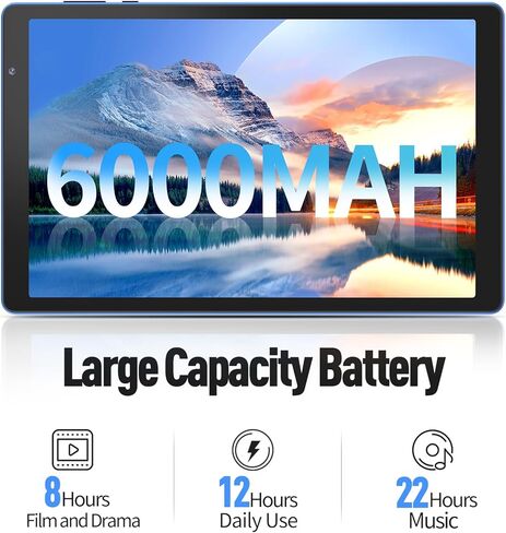 تابلت أندرويد 10 بوصة، كمبيوتر لوحي أندرويد 12 مع 4 جيجابايت (2+2 جيجابايت توسيع) ذاكرة الوصول العشوائي 32 جيجابايت، معالج 1.6 جيجا هرتز، بطارية 6000 مللي أمبير، 1280 * 800 IPS، مكبر صوت مزدوج، كاميرات مزدوجة، النوع C (أزرق) in Kuwait