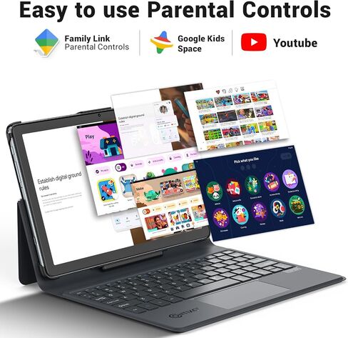 تابلت Contixo A1 HD 10.1 بوصة مع لوحة مفاتيح 128 جيجابايت، ذاكرة الوصول العشوائي 6 جيجابايت، وحدة المعالجة المركزية ثماني النواة 2.0 جيجا هرتز Android 12، أجهزة لوحية للأطفال، كاميرا مزدوجة، بلوتوث، واي فاي + 80 كتاب إلكتروني من Disney كمبيوتر لوحي معتمد  in Kuwait