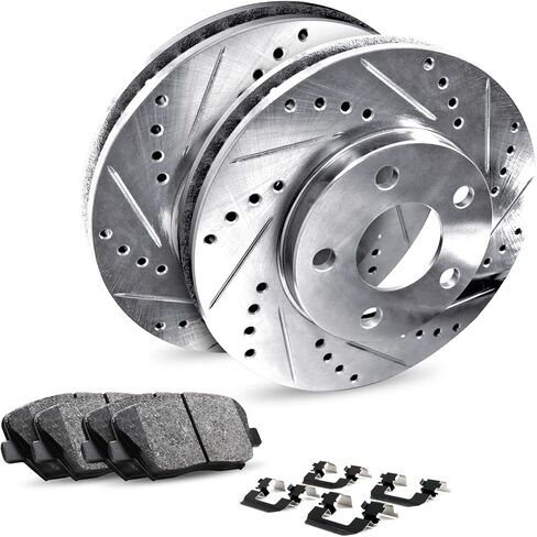 R1 Concepts Rear Brakes and Rotors Kit |Rear Brake Pads| Brake Rotors and Pads| Ceramic Brake Pads and Rotors |Hardware Kit |fits 2015-2020 Subaru WRX in Saudi Arabia
