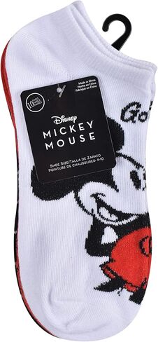 جوارب ميكي ماوس للسيدات 10 قطع بدون عرض، أحمر/أسود، 9 11 US in Kuwait