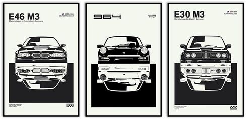 VejiA Car Poster Canvas Wall Art 911 GT Turbo Posters For Men Bedroom Aesthetics Decor (12x18, Unframed 01) in Saudi Arabia