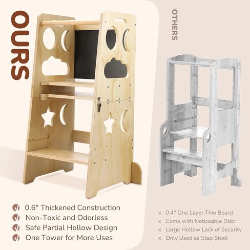 برج أطفال قابل للتحويل 4 في 1 للأطفال الصغار، مقعد مساعد لخطوات المطبخ، برج أطفال قابل للطي مع ارتفاع قابل للتعديل لعداد مطبخ الحمام in Kuwait