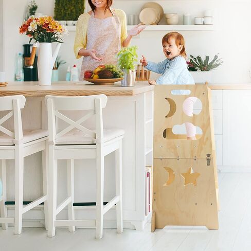 برج أطفال قابل للتحويل 4 في 1 للأطفال الصغار، مقعد مساعد لخطوات المطبخ، برج أطفال قابل للطي مع ارتفاع قابل للتعديل لعداد مطبخ الحمام in Kuwait
