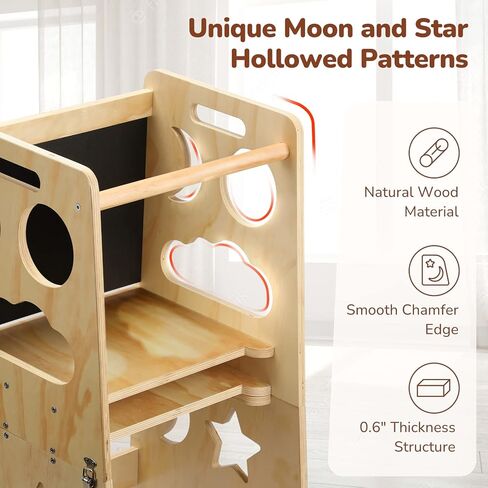 برج أطفال قابل للتحويل 4 في 1 للأطفال الصغار، مقعد مساعد لخطوات المطبخ، برج أطفال قابل للطي مع ارتفاع قابل للتعديل لعداد مطبخ الحمام in Kuwait