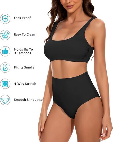Beautikini Period Swimwear Two Piece Menstrual Leakproof Sporty Bikini Sets Bathing Suit Period Swimsuit for Teen Girls in Saudi Arabia